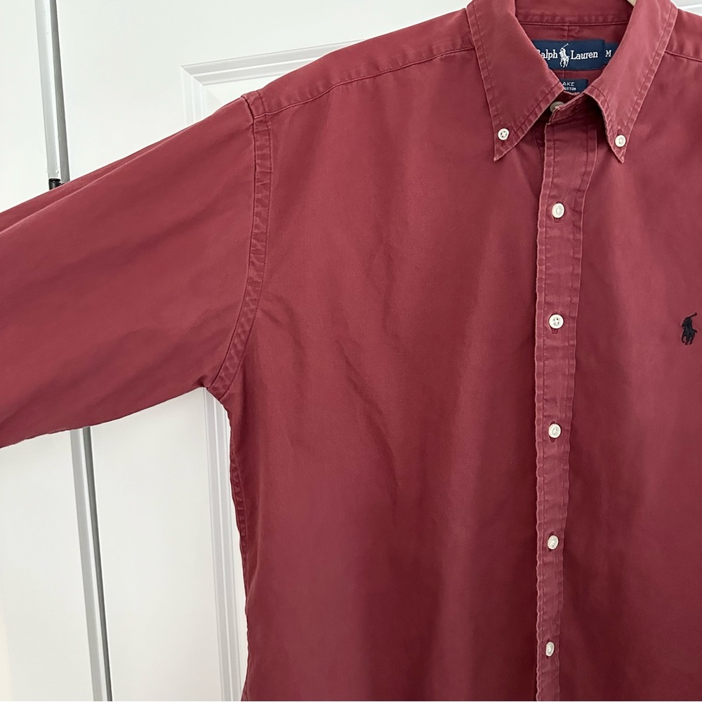 Ralph Lauren Blake Rust /Burgundy Fall Oxford Shirt- Oversized Polo Button Down - Picture 11 of 17